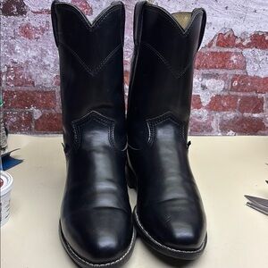 Classic Black Leather Cowboy Boots